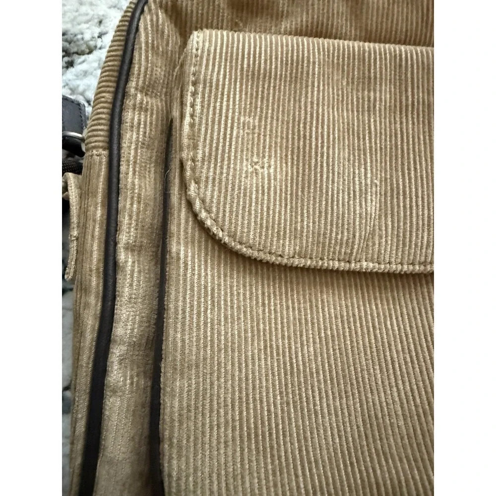 Vintage Y2K American Eagle Unisex Corduroy Crossbody Purse Bag Brown Boho